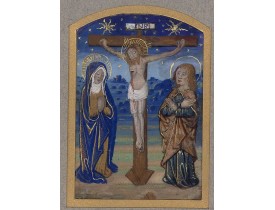 BOOK OF HOURS - The Crucifixion.  [A fragment from the Crucifixion].